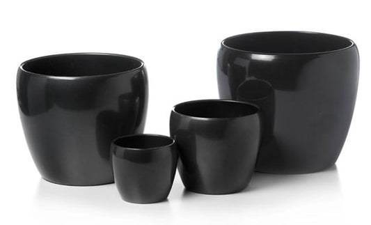 Black ceramic pot