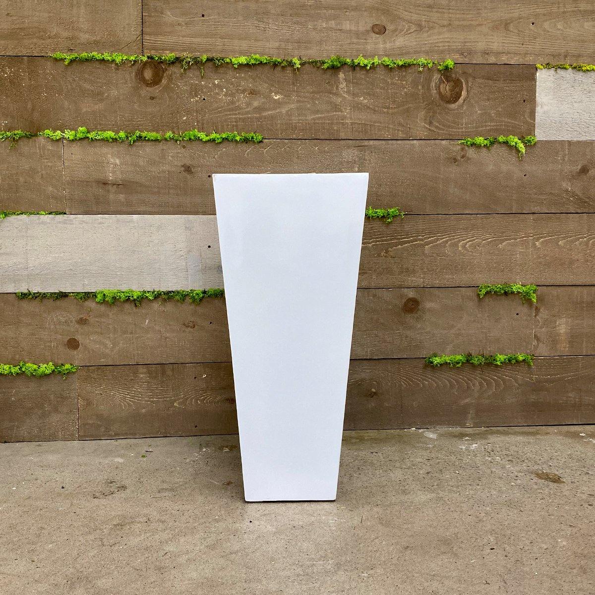white square pot plant Tall Square White Planter – Plant Club