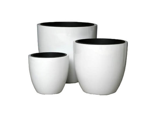 White round planter (Poly stone round with insert