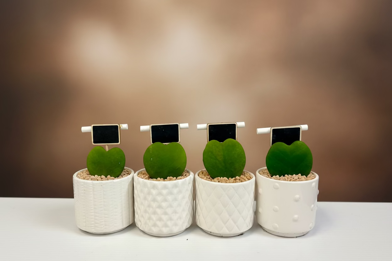 Hoya Heart Plant in White Pot – Sweetheart Hoya (Hoya Kerrii) Indoor Succulent Gift