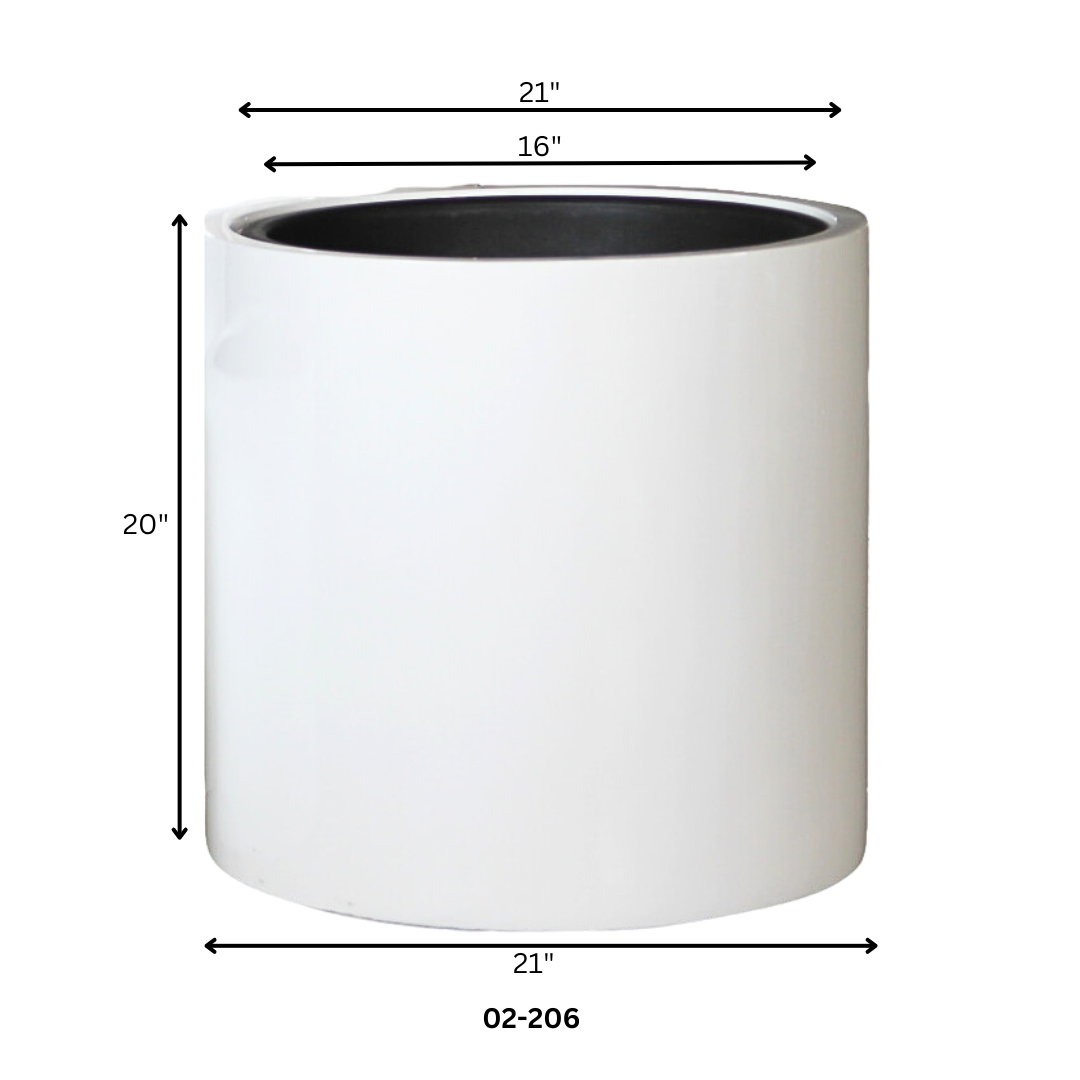 Polystone Straight Cylinder Planter with Insert