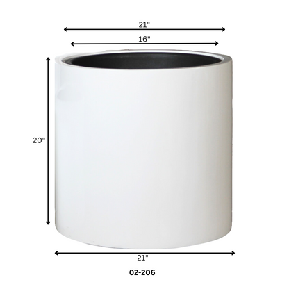 Polystone Straight Cylinder Planter with Insert