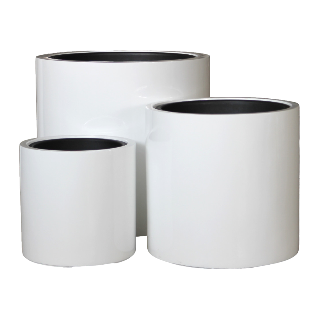 Polystone Straight Cylinder Planter with Insert