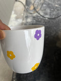 Flower Ceramic Pot – White