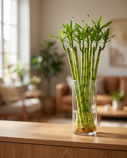 Lucky bamboo 10 inch bundle in a glass vase, vase not included
