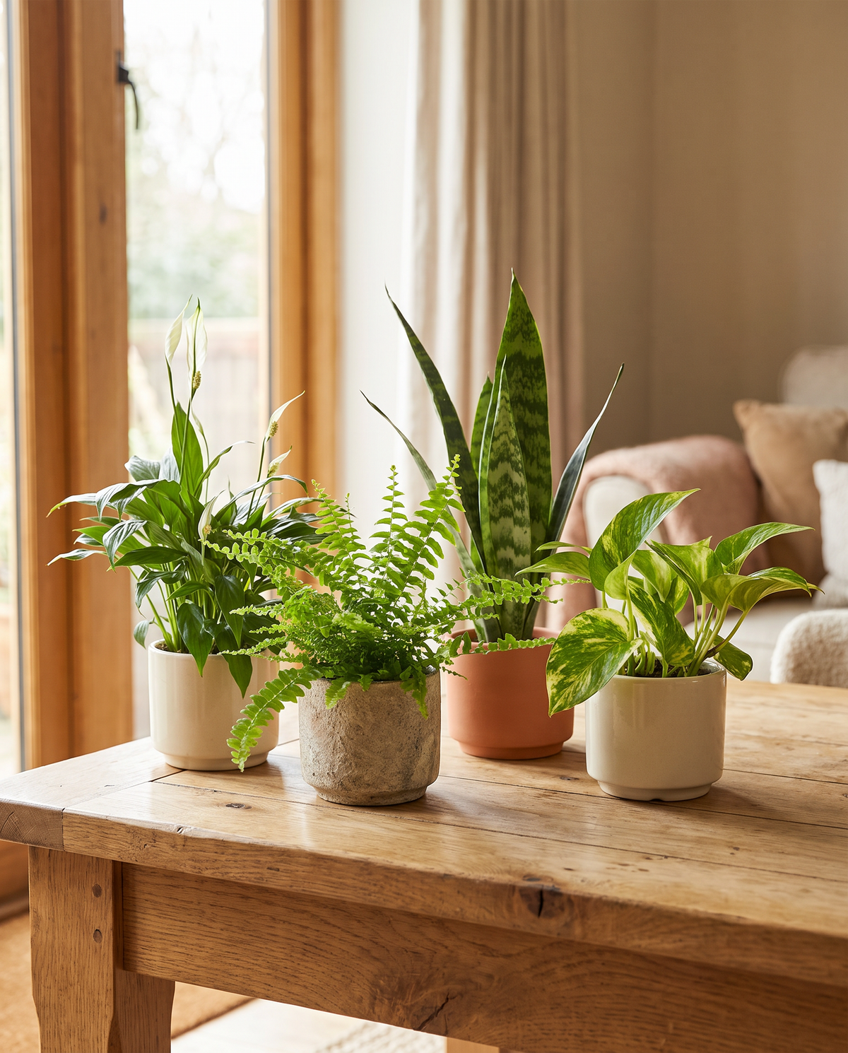 Tropical houseplant 4-pack in decorative ceramics, ceramics not included
