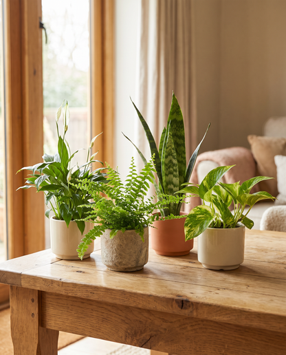 Tropical houseplant 4-pack in decorative ceramics, ceramics not included