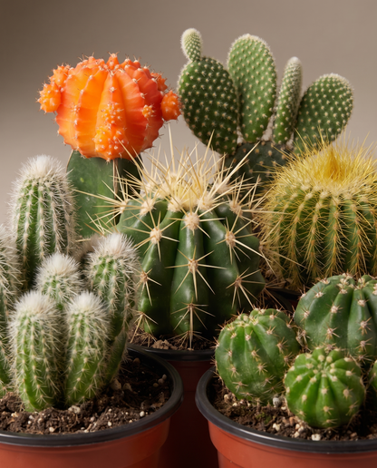 Cactus bundle mix, close-up