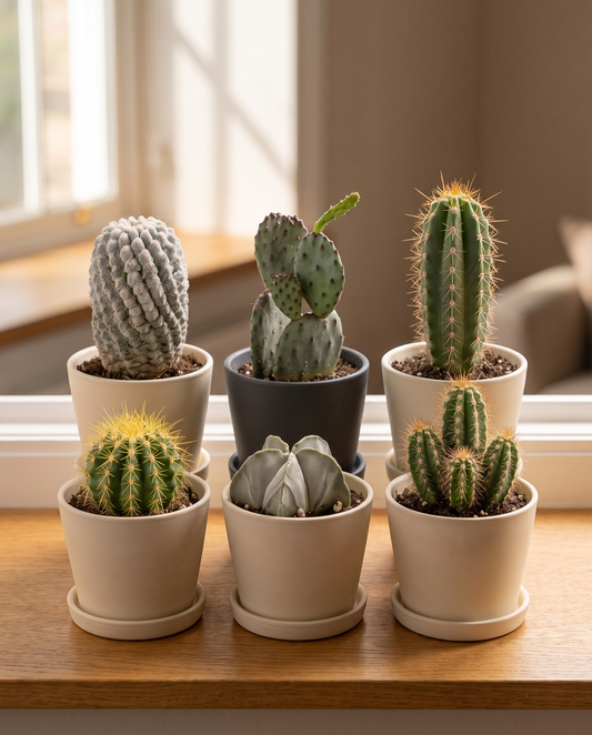 Large cactus bundle 6-pack in decorative ceramics, ceramics not included