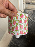 Peach Ceramic Pot – White