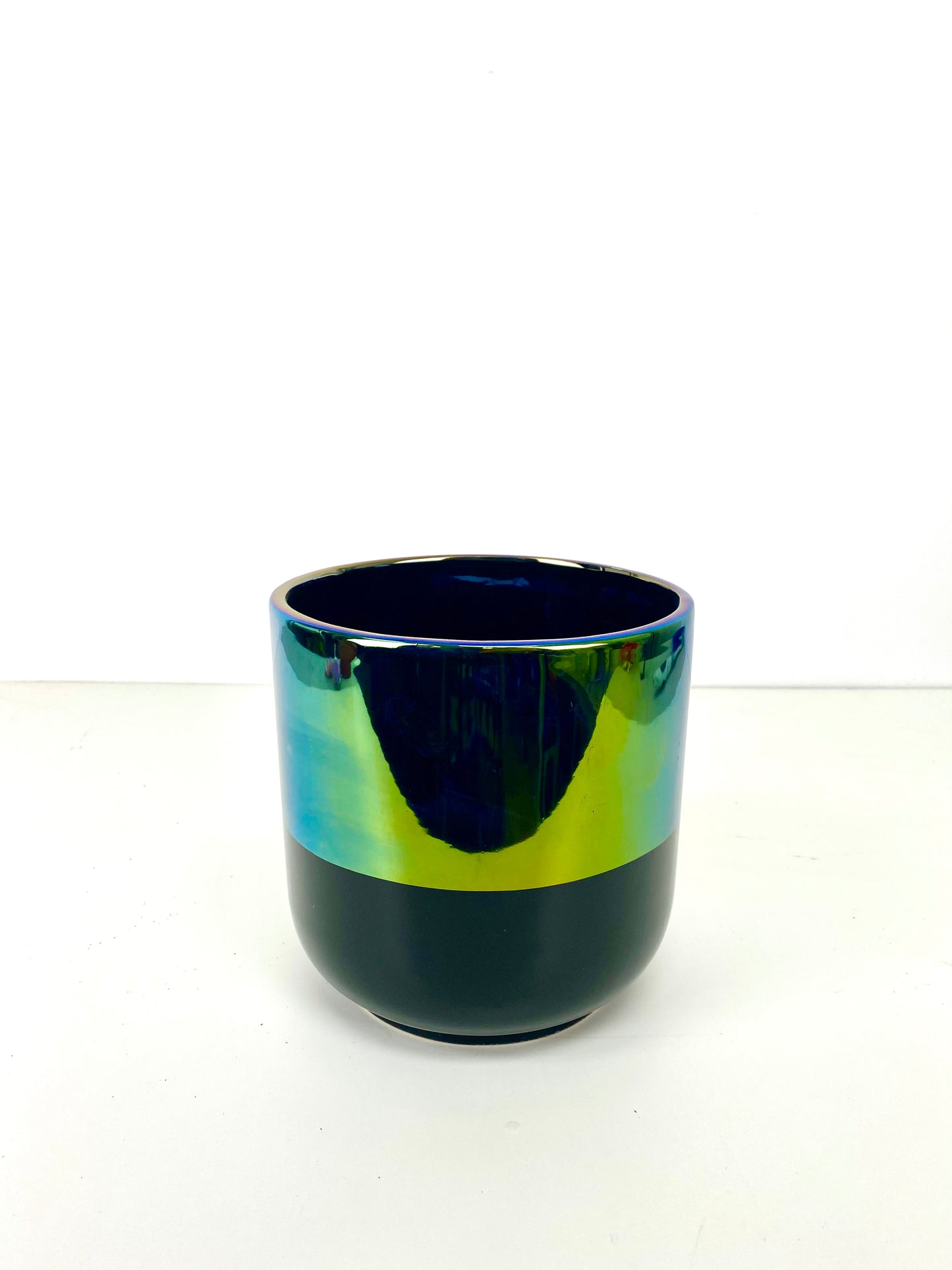 Two Tone Black Chrome Planter