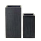 Tall square black planter (poly fiber stone)