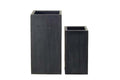 Tall square black planter (poly fiber stone)